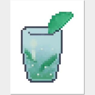 Pixel glass of mojito Posters and Art